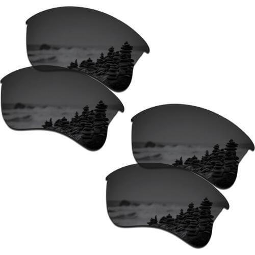 SmartVLT 2 Pairs Polarized Sunglasses Replacement Lenses for Oakley Flak Jacket XLJ Stealth Black and Stealth Black