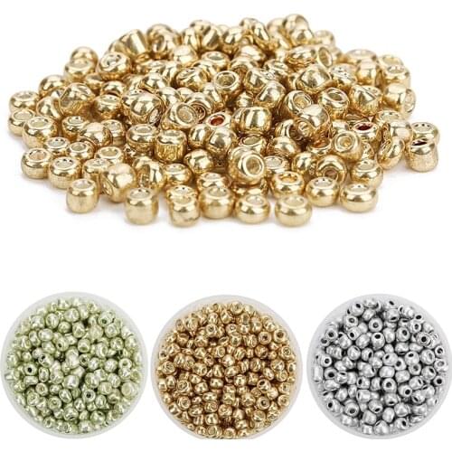 500pcs Gold/Green/Silver Color Miyuki Glass Beads Seed 3.8mm Loose Spacer Beads Crystal for Jewelry Makings Wholesale