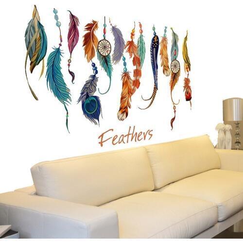 Home Room Decoration Wall Sticker Art DIY Fantastic 3D Flying Feathers Wall Stickers Creative Sticker Rooms Gift For Living Room