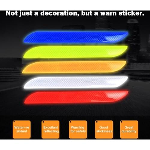 2PCS Universal Car Reflective Sticker Warning Safety Paster Water-Resistant Car Rear Bar Decorative Sticker for Safety Needs