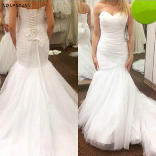 Vintage Vestido De Noiva 2021 Criss-cross Wedding Dresses Mermaid Sweetheart Tulle Plus Size Custom Made Wedding Gown