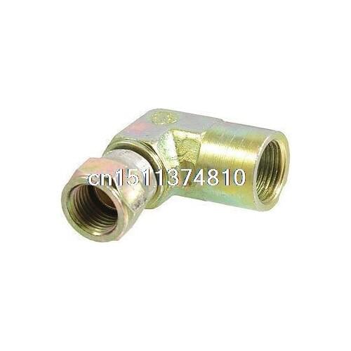 Air Hydraulic 3/8" PT Female Thread Swivel Nut Pipe Fitting 90 Degree Coupler