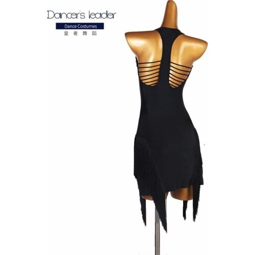 High-end Custom Latin Dance Practice Clothes Female Black Halter Tango Chacha Dance Costume Adult Competition Costume