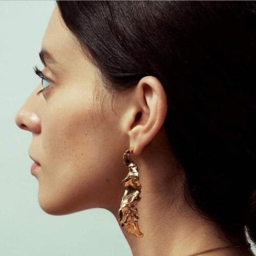 Irregular earrings for Women Ear Stud Drop Earrings Gold Color Lovers Exaggerated Jewelry wholesale Kolczyki Pendientes