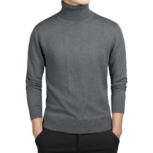 Winter Turtleneck Thick Mens Sweaters Casual Turtle Neck Solid Color Quality Warm Slim New Turtleneck Sweaters Pullover Men