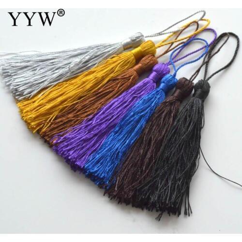 1pc 125mm Polyester Tassels Earrings Charm Pendant Satin Tassels For Diy Handmade Jewelry Making China Knot Pendant Findings