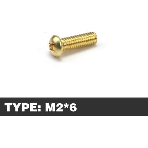 100pcs M2*6 Brass Cross Recessed Pan Head Screws Phillips Screws Machine Screws Bolt