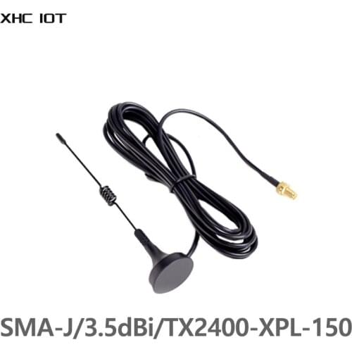 2.4GHz WIFI Uhf Sucker Antenna SMA Male XHCIOT TX2400-XPL-150 High Gain 3.5dBi 1.5m Extension Cable 2.4g Radio Antenna