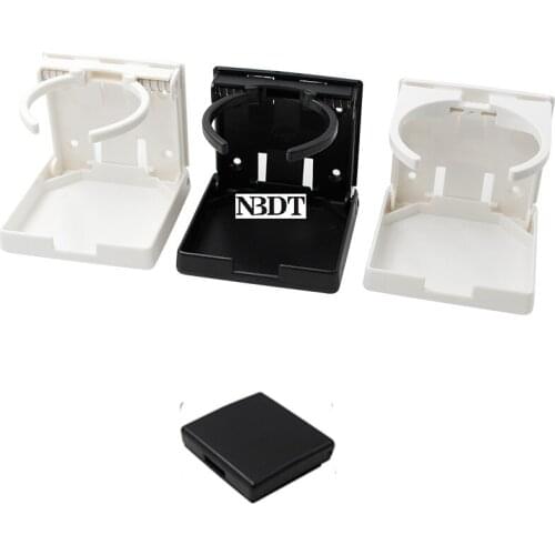 2Pcs White Black Plastic Wall Folding Beverage Drink Can Cup Holder With Spring Gear Clip RV Yacht Trailer Caravan