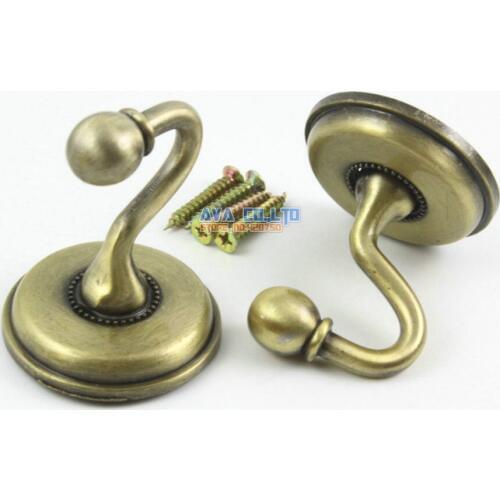 2 Pieces Antique Brass Wall Hook Curtain Coat Hook 57 x 47mm