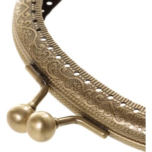 2 Pieces Sew In Coin Bag Evening Purse Metal Frame Handbag Clasp Fastening, Mixed Sizes 10.5cm 12.5cm