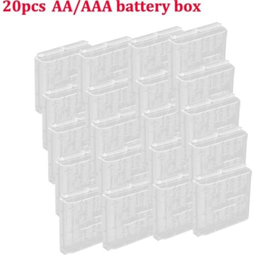 20Pcs Hard Plastic Case Holder Storage Box Cover for 2x 4x NIMH NICD AA AAA Battery Box Container Bag Case Organizer Box Case