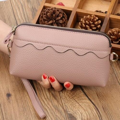 2021 new leather wallet female long zipper large-capacity clutch bag multi-function change mobile phone bag clutch