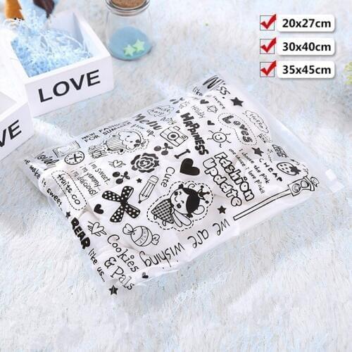 300pcs/lot cute Cartoon clothing storage bag zip lock plastic bags Waterproof garment shoe luggage bag Clothing retail bag