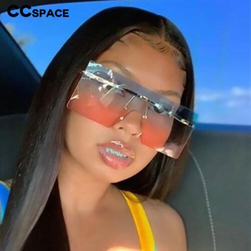 46187 One Lens Oversized Square Sunglasses Men Women Fashion UV400 Glasses