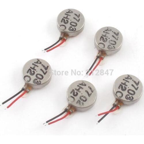 5Pcs 3V 12000RPM DC Micro Coin Vibrating Motor 10mmx3.6mm for Phone DIY Toys