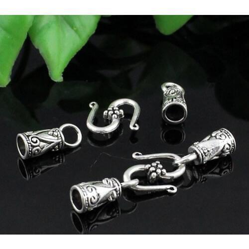 50sets/lot Antique Silver Fold Over Lobster Clasp For Necklace Bracelet Chain DIY Jewelry Accessory 36x13mm,fit:4mm K04269
