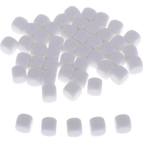 50pcs 1,2cm White Opaque Dice 6 Faces Acrylic Dice Game DIY White Table For MTG