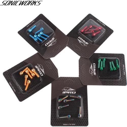 6pcs/set MTB Bicycle Handlebar Screws M5*18MM Stem Riser Screw Bolts Bike Titanium-plated Colorful Stainless Steel Screws