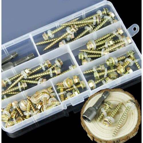 62pcs color zinc six angle headband pads, self tapping screws, M5 sleeves and sleeve