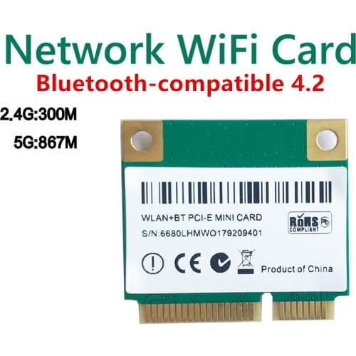 1200Mbps MU-AC7265 Wifi Dual Band Wireless Half Mini PCI-E Network Wifi Card Bluetooth 4.2 802.11a/b/g/n/ac 2.4Ghz/5Ghz Adapter