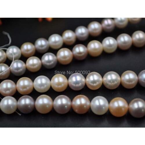 AA Wholesale 9mm near round multicolor freshwater pearl free shipping