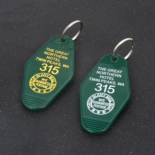 Tv Show Twin Peaks Keychain Green Prismatic Acrylic Keychain Key Chain The Great Northern Hotel Room # 315 Gift For Tv Show Fans