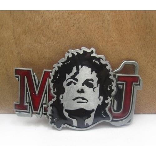 BuckleClub Zinc alloy retro MJ music cowboy jeans gift belt buckle FP-01449 pewter finish 4cm width loop drop shipping