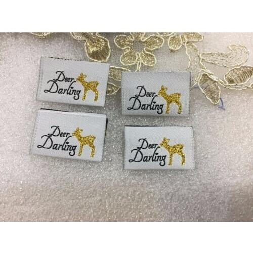 Free shipping Customized (1000pcs/lot) garment clothing tags /Woven Labels/ custom clothing labels/main labels/damask label