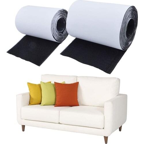 Couch Cushion Non Slip Pads to Keep Couch Cushions from Sliding, 2m Long 10cm Wide Hook Loop Tape, Sticky Cushion Gripper Keep