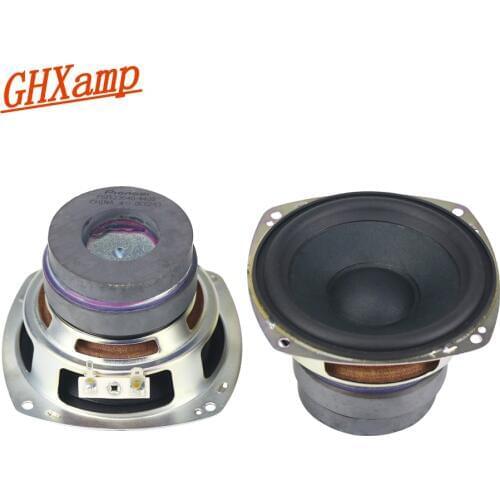 Ghxamp 4 inch Woofer Speaker Unit Bass Loudspeaker 4Ohm 25W For Bookshelf Surround Speakers Dual Magnetic Steel Long Stroke 2PCS