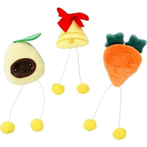 Interactive 3PCS Fruit Shpae Cat Chew Toy Plush Bite Chew Proof Lovely Carrot Kitten Cat Toy Pet Catnip Toy Product Accessiories