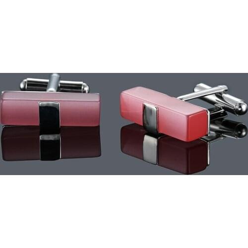 Classic Silver Plated Red Stone Crystal Cufflinks Groomsmen Gifts High-quality Shirt Button Studs Wholesale