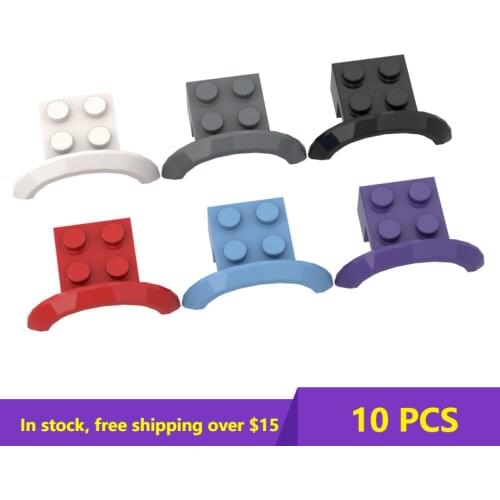 10PCS MOC Bricks 98282 28579 4x2 2x2 Vehicle Wheel Arch Building Blocks Parts DIY Educational High-Tech Parts Toys