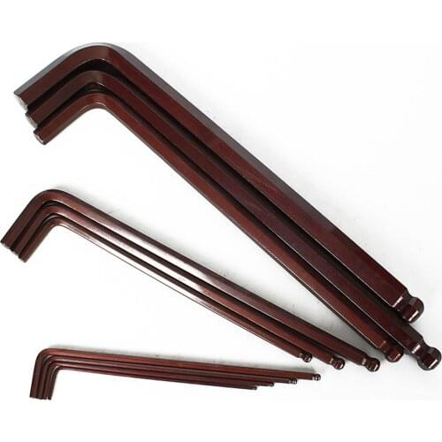 L Shaped Ball-Head Hex Wrench Long Arm Allen Key Screwdriver Metric 0.7mm-19mm S2 Steel Hexagon Spanner Repair Tool