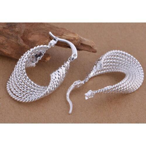 Hot Sale 925 Jewelry Silver colorColor Color Earring Fashion Jewelry Solid U Shaped Earrings Women 11Free Shipping #4