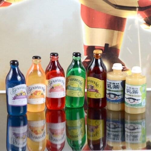 5pcs/10pcs Miniature Dollhouse 1/12 Scale Milk Wink Drink Pretend Food For Blyth Bjd 1/6 Doll House Kitchen Toys