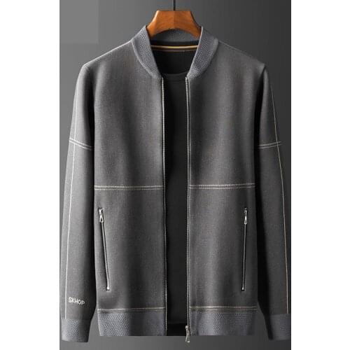 2021 classic High Quality Men Knitted Cardigan Autumn Casual Coat Mandarin Collar Computer Knitted Thick Sweater Plus Size M-4XL