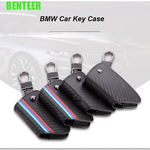Genuine Leather Car Key Bag Sticker For BMW M Performance M3 M5 1 3 5 Series E60 E90 F30 F10 X1 X3 X5 X6 320