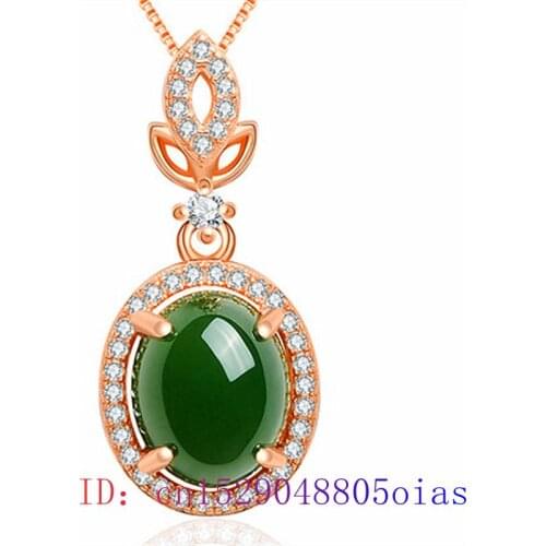 Jade Water drop Pendant Gifts 925 Silver Charm Necklace Jewelry Gemstone Agate Fashion Chinese Chalcedony Amulet Women Natural