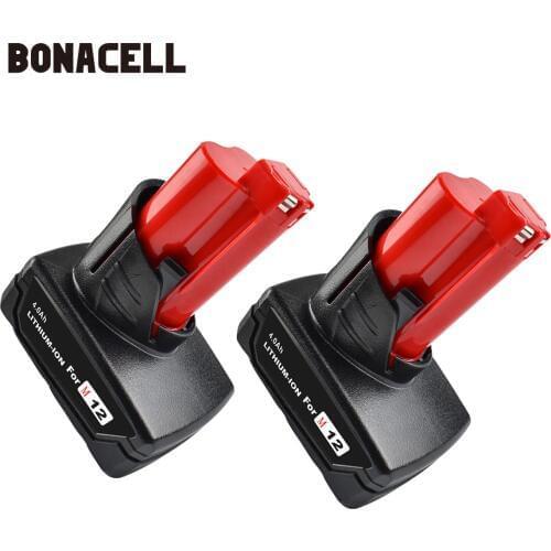 Bonacell 4000mAh 12V for Milwaukee M12 Power Tool Rechargeable Lithium Ion Battery Replacement Battery L30