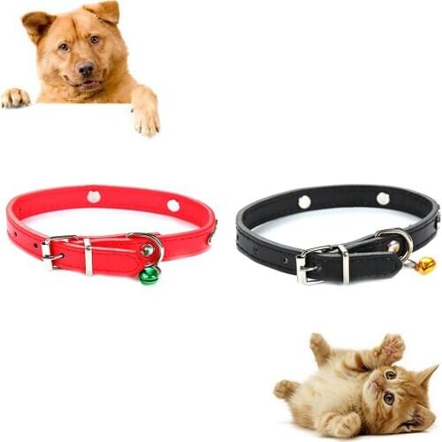 Pet Dog Cats Puppy Fish Adjustable Soft Bell Collar Necklace Buckle Neck Strap