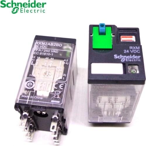 5PCS Schneider relay RXM2AB2BD RXM2AB2P7 RXM2AB2F7 RXZE1M2C 2CO 12A RELAY+LTB+LED 24V 230V 120V Brand new and original