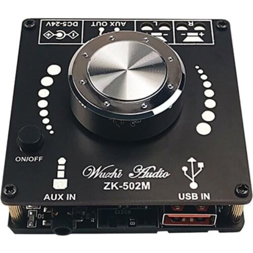 T8WC ZK-502M MINI Bluetooth-compatible 5.0 Power Amplifier board 50WX2 Stereo AMP Amplificador Home Theater AUX USB