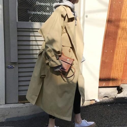 Spring Fashion Khaki Loose Sashes Trench Coats Elegang Double Breasted long coat women Early Autumn Outerwear windbreaker Mw769
