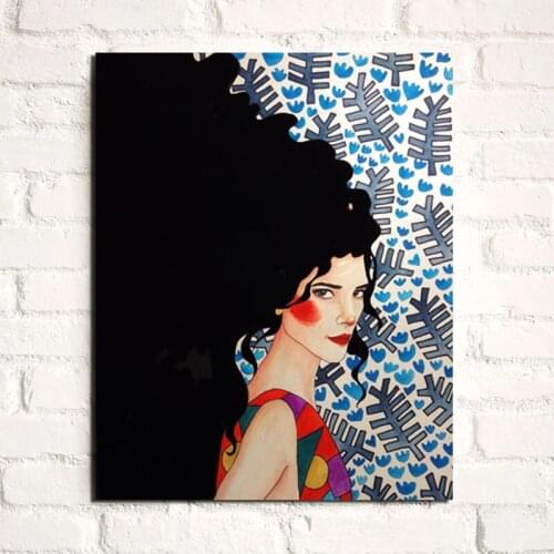 Poster Vintage Long-Haired Girl Wall Art Canvas Painting Posters Prints Modern Painting Wall Picture For Living Room Home Decor