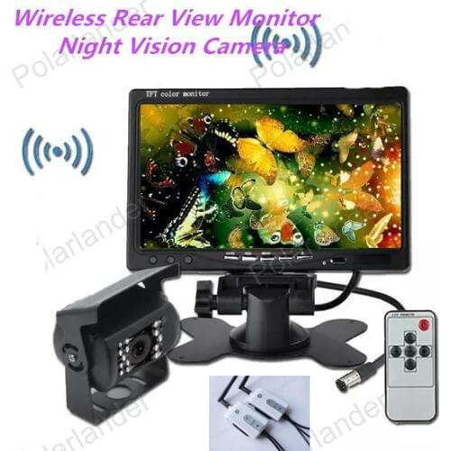 In-Dash 7 Inch Color TFT screen bus truck Monitor with rearview camera +wireless receiver transmitter kit