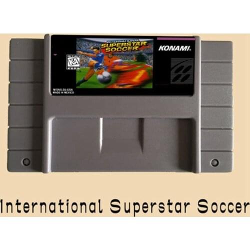 High Quality 16 Bit International Superstar Soccer NTSC Big Gray Game Card For USA Version Game Player