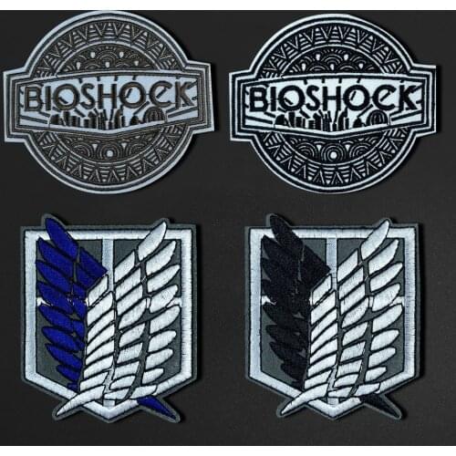 Japanese anime embroidery cloth sticker Wings of Liberty patch Attack giant emblem cloth sticker for denim luggage decoration