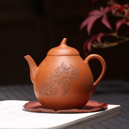 Yishuitang purple clay teapot Yixing famous hand made hongjiangpo clay melon pear teapot 250ml collection